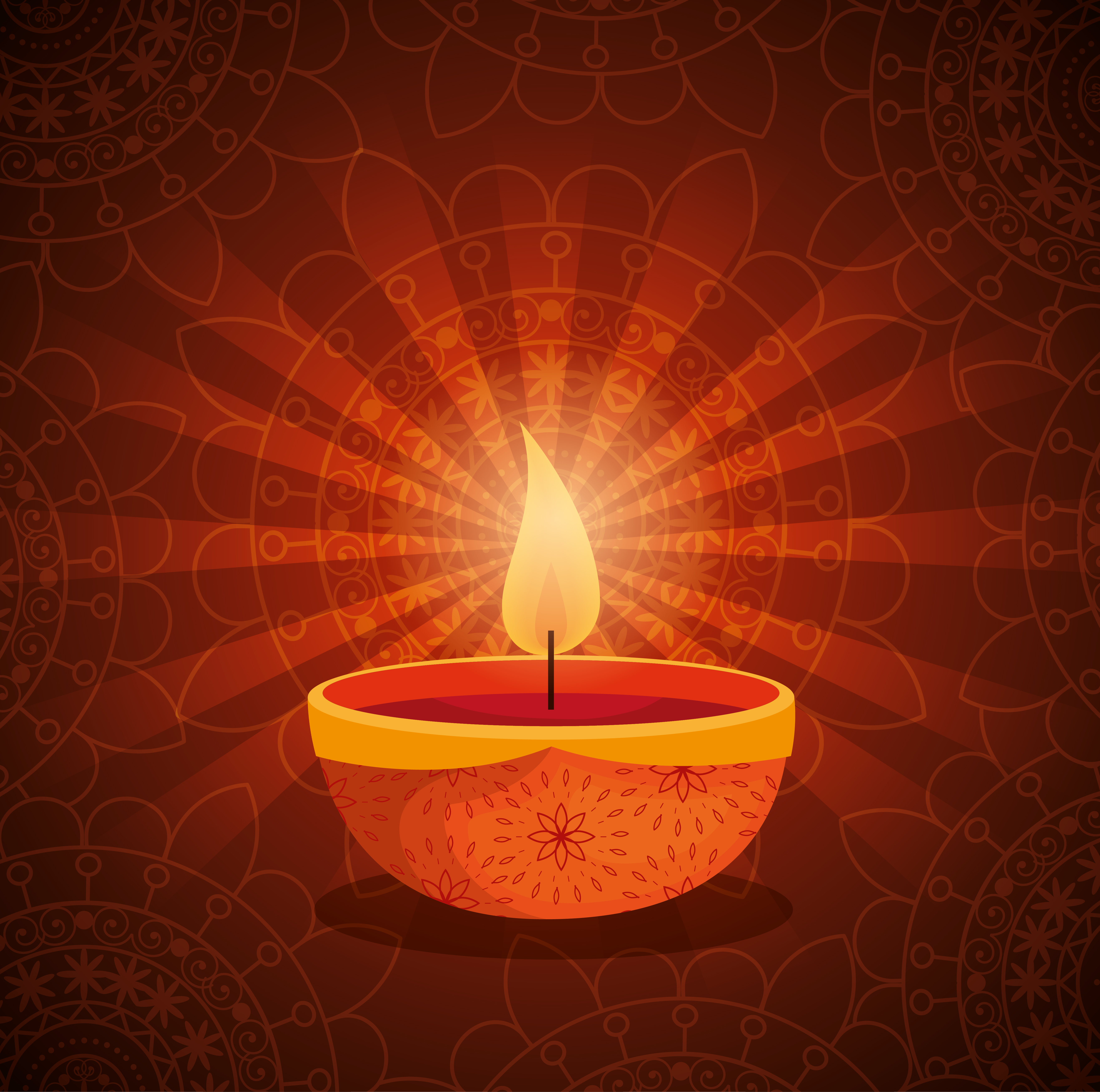 happy diwali festival of lights with candles